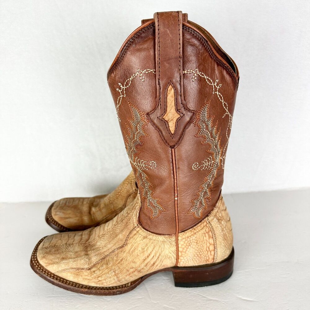 Resistol Ranch Lucchese Women's Genuine Ostrich Leg Cowboy Boots Size 7 Exotic